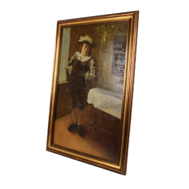 Early 21st Century Framed Signed Dutch School-Style Gentleman Oil on Board For Sale - Image 5 of 11