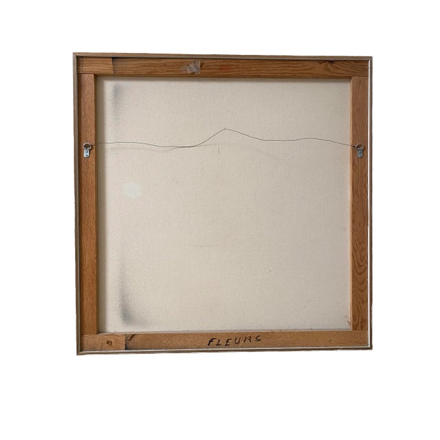 Mid-Century Original Black-and-White Oil Painting "Fleurs" - Signed MacKay For Sale - Image 11 of 11