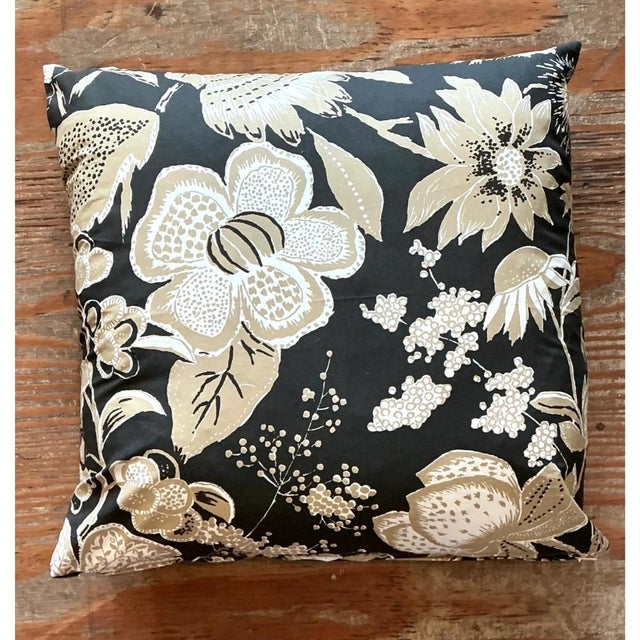 Vintage Schumacher Printed Cotton Floral Cushion For Sale - Image 10 of 12