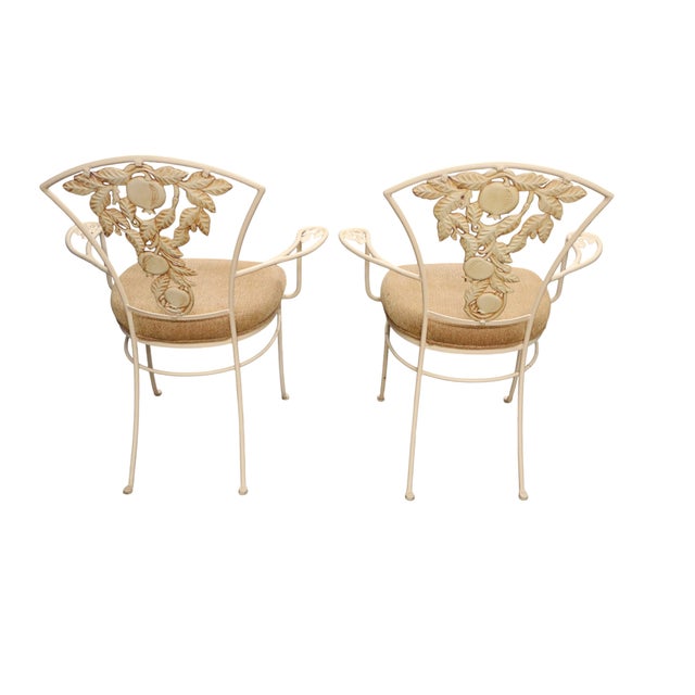 Metal Brown Jordan Mid Century Three Piece Pomegranate Iron Patio Set For Sale - Image 7 of 13