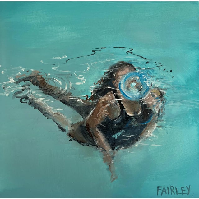 Contemporary Suspended, Original 6x6 Inch Oil Painting by Jessica Fairley For Sale - Image 3 of 5
