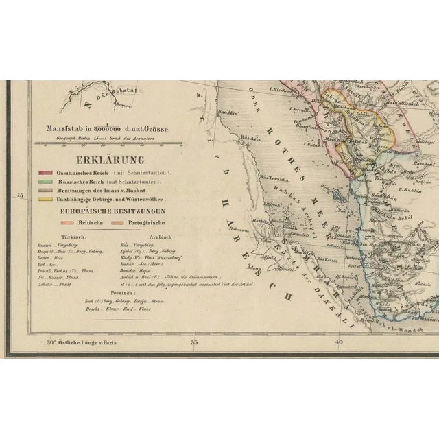 Mid 19th Century Map of Arabia and Asia Minor and Caucasus by Perthes, 1858 For Sale - Image 5 of 10
