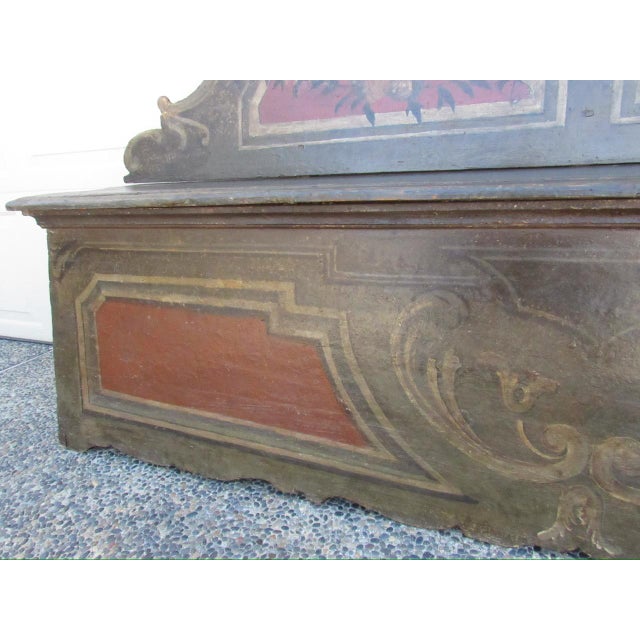 Mid 18th Century 18th. Century Italian Baroque Painted Hall Bench For Sale - Image 5 of 18