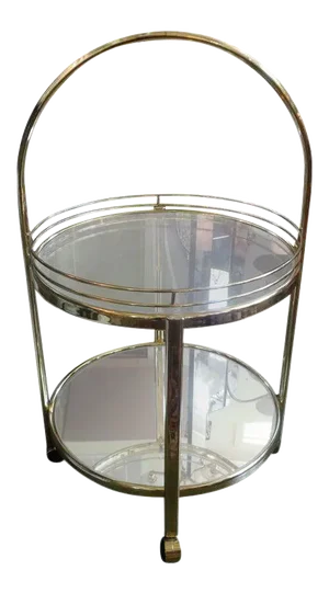 Mid-Century Milo Baughman Style Brass Bar Cart