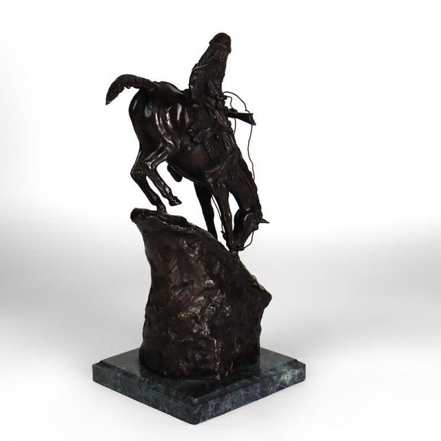 Vintage Frederic Remington Bronze Sculpture on Marble Base “Mountain Man" For Sale - Image 11 of 16