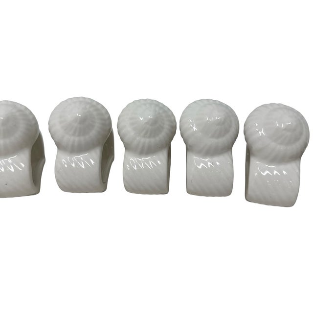 Vintage White Ceramic Seashell Napkin Rings - Coastal Table Decor - Set of 12 For Sale - Image 10 of 10