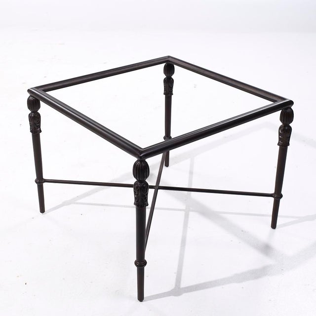 Metal Michael Taylor Montecito Collection Metal and Glass Side Table For Sale - Image 7 of 7