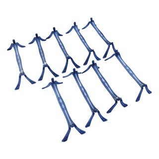 Antique Silver-Plated Knife Rests from Christofle, 1890s, Set of 9 For Sale