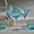 Contemporary Portofino Aqua Blue - White Dot Wine Glasses - Set of Six For Sale - Image 3 of 5