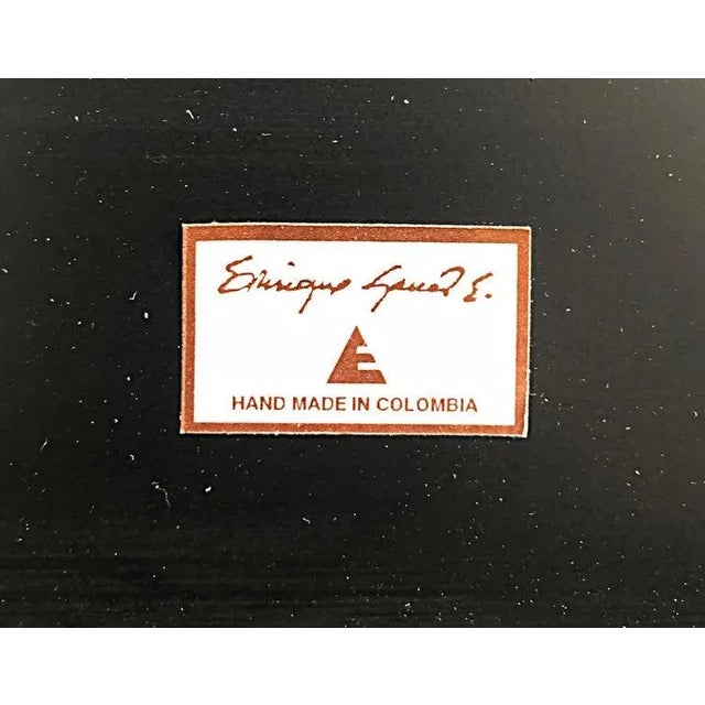 Late 20th Century Vintage Enrique Garcel Mahogany Coffee Table With Inset Beveled Glass Top For Sale - Image 12 of 12