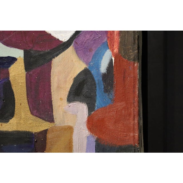 Large Mid Century Abstract Oil on Canvas Signed and Dated, 1971 For Sale - Image 4 of 14