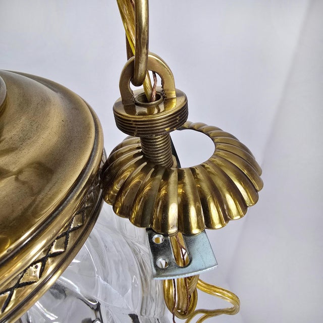 Hinkley Plantation Pineapple Pendant Light – Solid Brass Fixture (Two Available) For Sale - Image 10 of 12