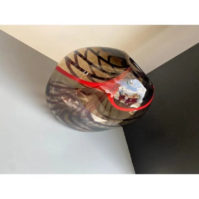 Early 21st Century Abstract Vase in Fumè Murano Glass and Red Reeds by Simoeng For Sale - Image 5 of 7