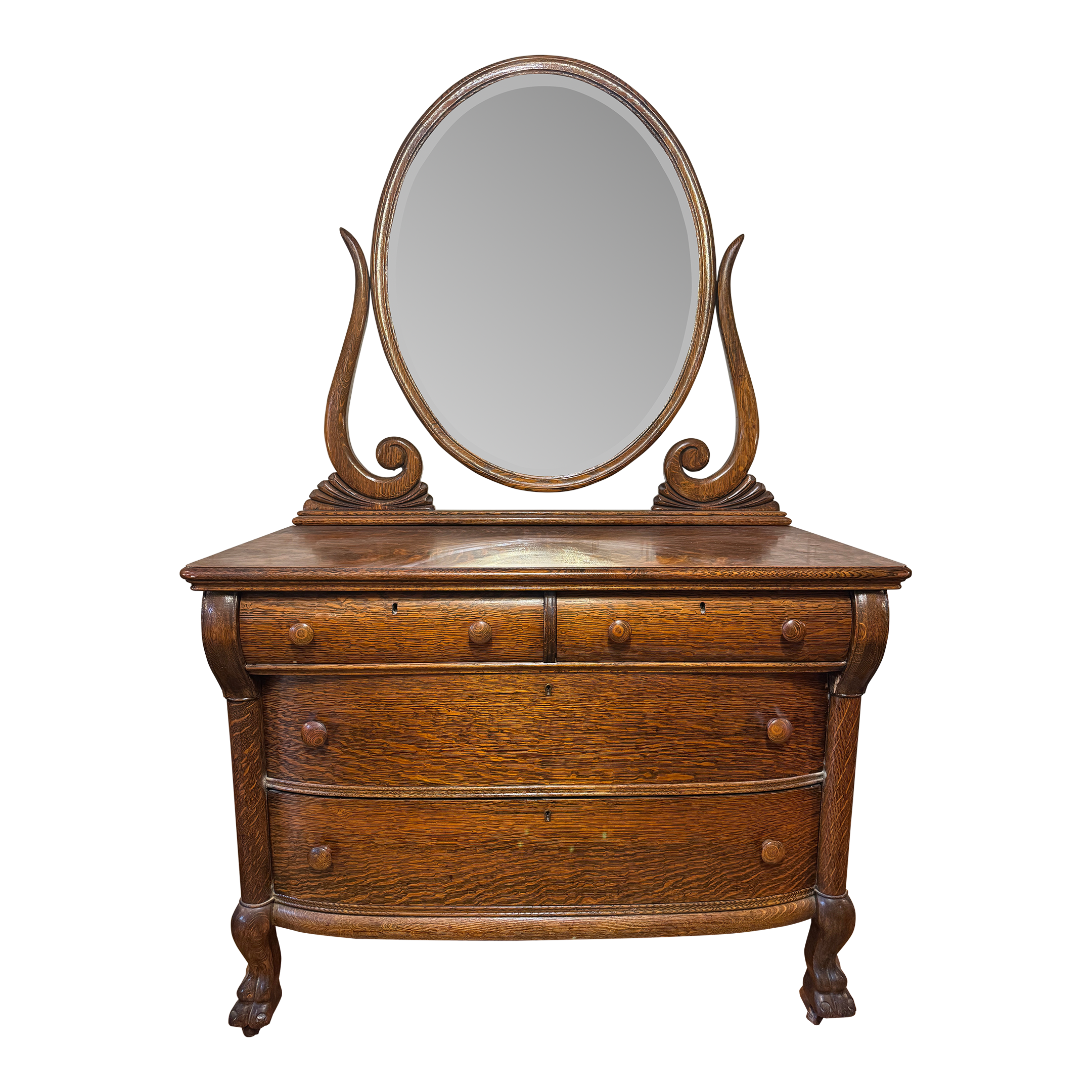 vintage dresser with oval mirror Antique Solid Tiger Oak Princess Tilt Beveled 31.75h79.25h34w19d Shipping is Not Free from the precise joinery to the hand Vintage Solid Oak Dixie Vanity