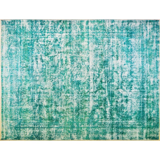 Textile Vintage Fine Hand Knotted Organic Wool Overdyed Rug,9'X12'2" For Sale - Image 7 of 7