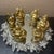 Set of 6 Feng Shui Gold Tone Composite 3” Laughing Buddha Figurines For Sale - Image 4 of 6