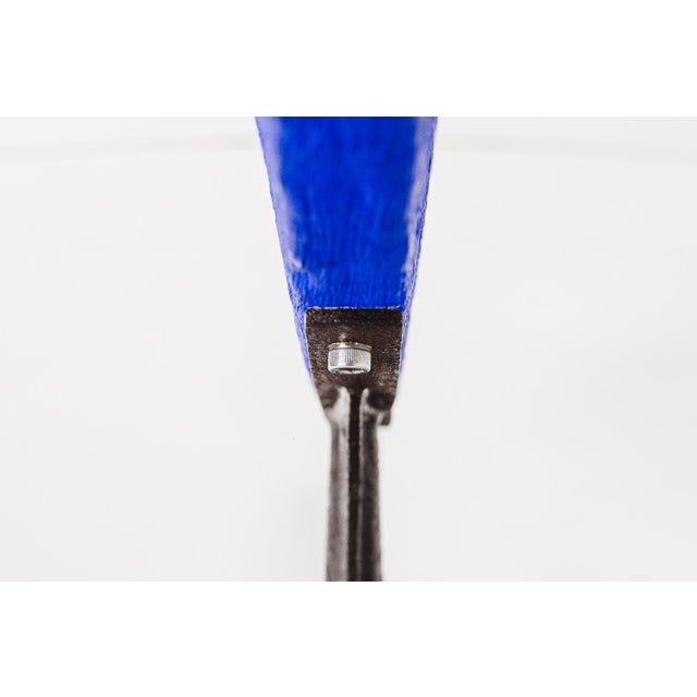 Wood Bruno Helgen, Handcrafted Ultramarine Sculpture, Wood on Steel Base For Sale - Image 7 of 18