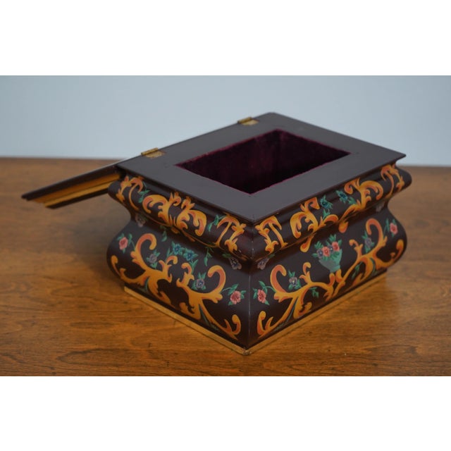 1990s Italian Design Paint Decorated Wood Jewelry Box For Sale - Image 5 of 12