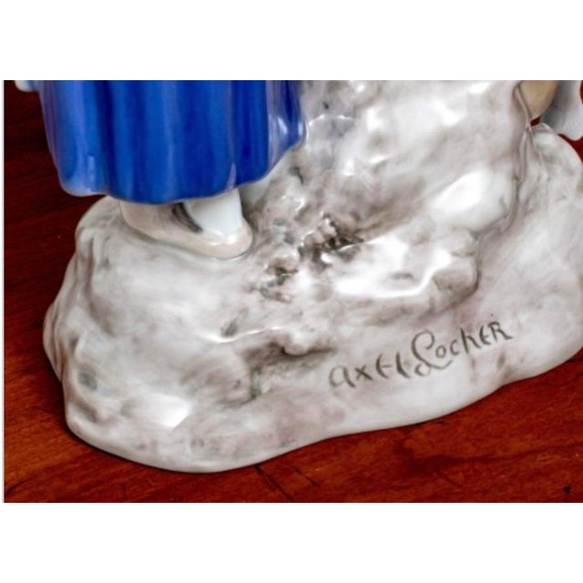 Vintage Bing & Grøndahl Fisher Family Porcelain Sculpture by Axel Locher For Sale In New York - Image 6 of 7