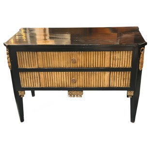 Art Deco Style Ebonized & Giltwood Chest of Drawers Nightstand Commode For Sale