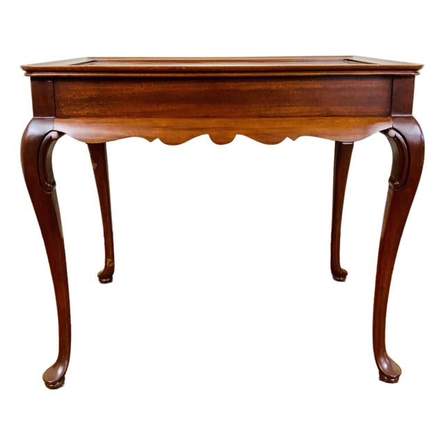 Vintage Queen Anne Style Mahogany Tea Table For Sale