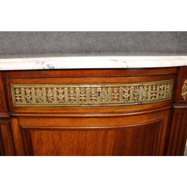 19th C. French Louis XVI Style Marble Top Bronze Mounted Sideboard For Sale - Image 15 of 16