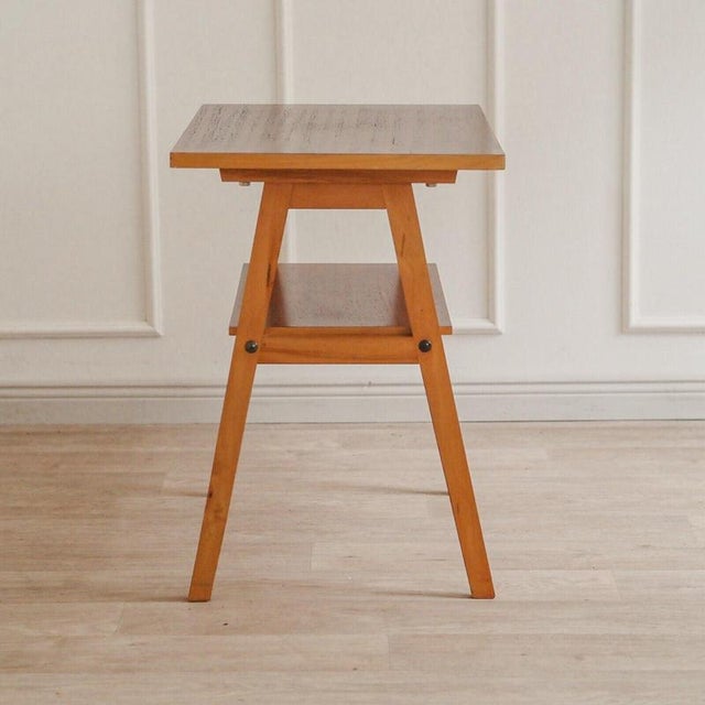 Brown Mid-Century Modern Side Table in Beechwood, 1960s For Sale - Image 8 of 9