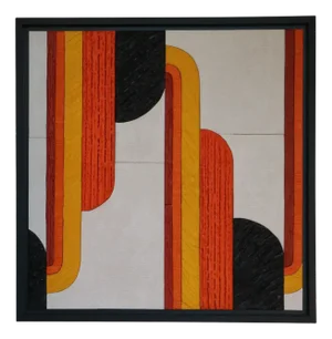 Vintage Painting in Lime, Clay, Plaster and Waxed Concrete by Véronique Lamothe