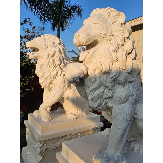 1960s Monumental Lions Statues-a Pair For Sale - Image 17 of 17