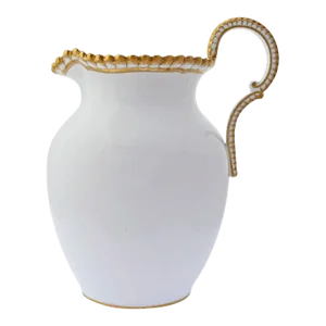 Large Antique Porcelain Copeland Serving Jug, English Hallmark Gadroon