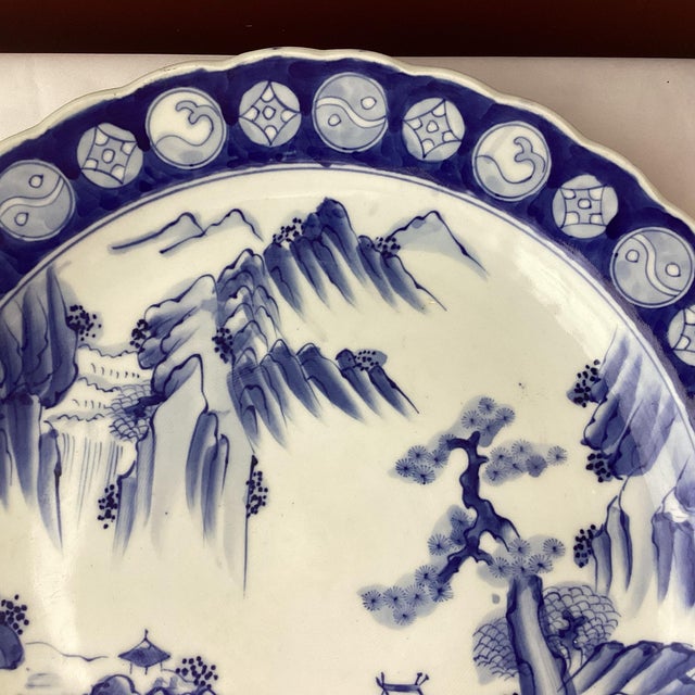 Antique Kakiemon Style Japanese Porcelain Platter, 17" Wide, Large and Heavy For Sale - Image 4 of 12