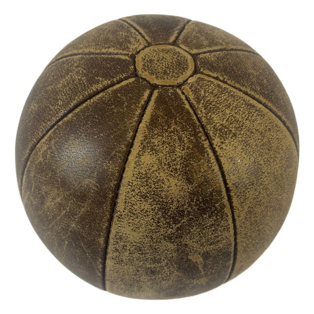 Leather Medicine Ball, Poland, 1950s For Sale