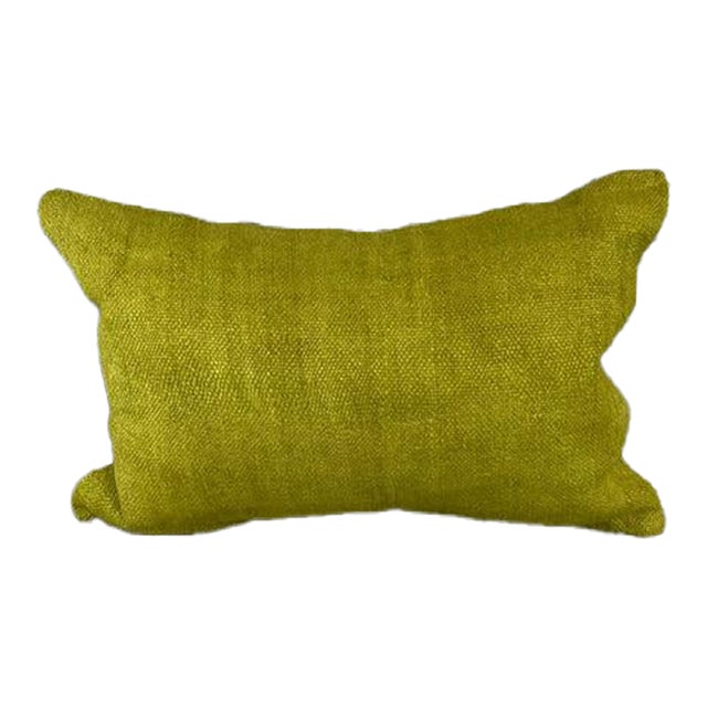 16 x 24 Hemp Pillow Turkish Cushion Natural Green Pillow Cushion Cover For Sale