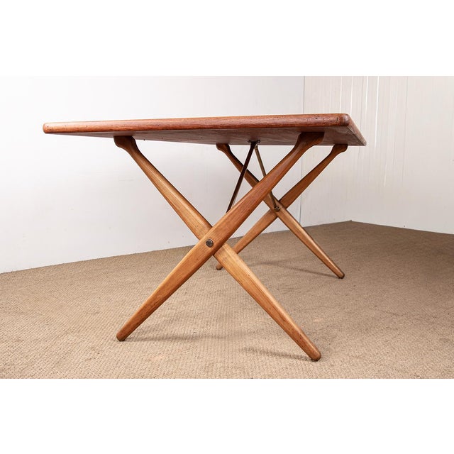 Danish Model at 303 Dining Table in Teak and Beech and Brass by Hans Wegner for Andreas Tuck, 1960 For Sale - Image 16 of 18