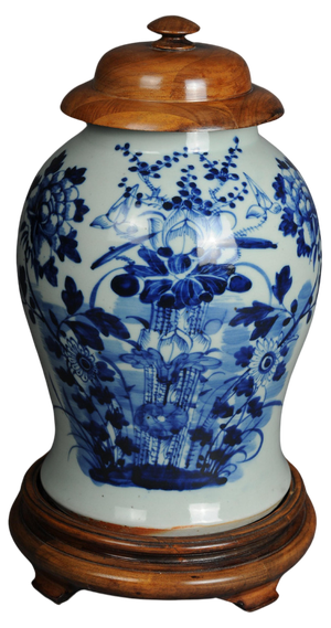 Large Asian Table Vase in Porcelain, 20th Century