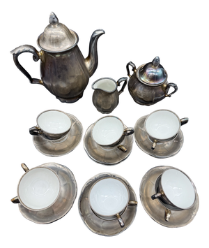 Bavaria Katharina Silver Coffee Service from Hofbräuhaus Bavaria, 1940s, Set of 22