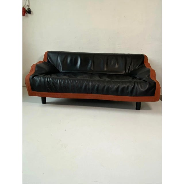 Postmodern Postmodern Leather Sindbad Sofa by Vico Magistretti for Cassina, 1980s For Sale - Image 3 of 8