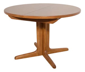 Mid-Century Round Walnut Extendable Dining Table, United Kingdom, 1950s