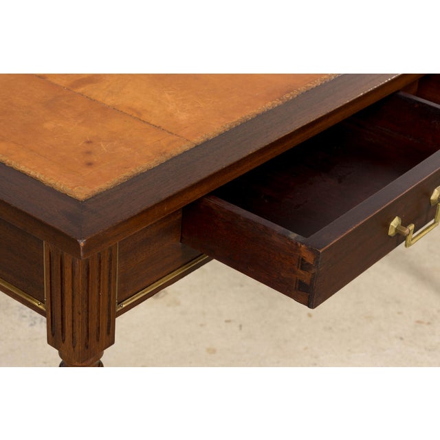 Mid-20th Century French Louis XVI Writing Desk in Mahogany & Leather For Sale - Image 9 of 18