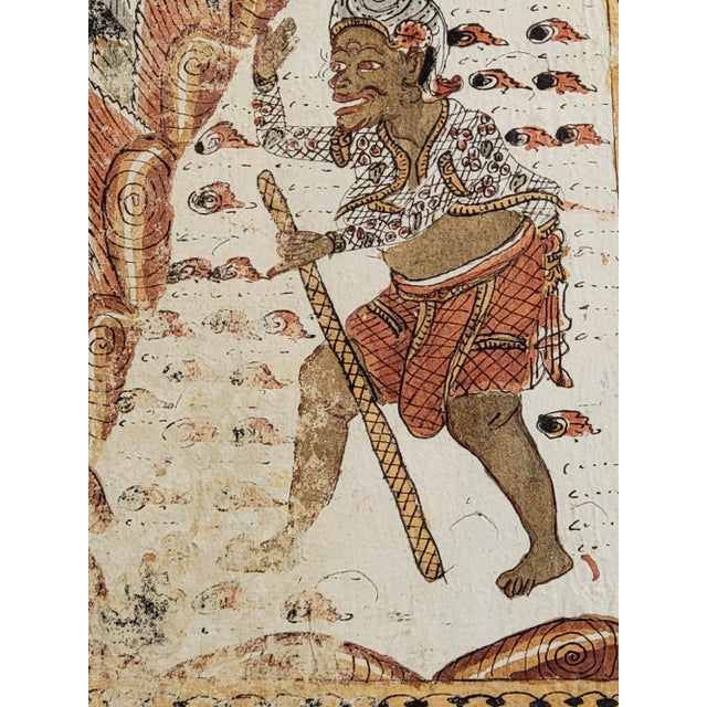 Balinese Kamasan Cloth Painting of the Mahabharata, Framed Vintage Textile Art For Sale In San Francisco - Image 6 of 10