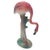 Mid-century pink and green matching California ceramic flamingo tabletop statues by Brad Keeler. The set features two...
