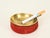 Wonderful and unique Mid-Century Italian ashtray in solid brass and deep red-colored suede. This stylish piece was...