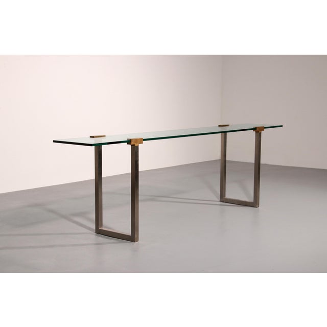 Side Table in Glass and Brass by Peter Ghyczy, 1970 For Sale - Image 6 of 12