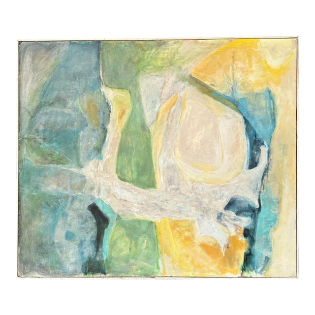 Mid 20th Century Framed Abstract Painting by H Norman Schnepf Titled “Emerging Solids I” For Sale
