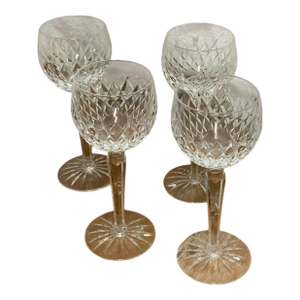 Set of 4 Hock Wine Boyne (Cut Foot) by Waterford Crystal