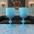 An elegant pair of vintage French opaline glass goblets by Portieux Vallerysthal, celebrated for its refined color work...