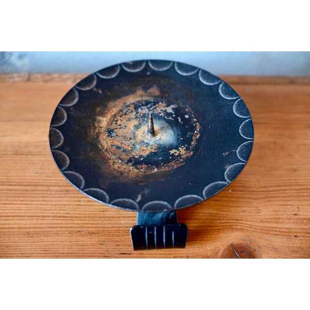 1970s Brutalist Tripod Metal Candleholder, 1970s For Sale - Image 5 of 6