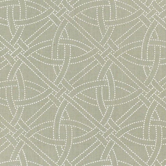 Sample - Schumacher Durance Embroidery Fabric in Mineral For Sale