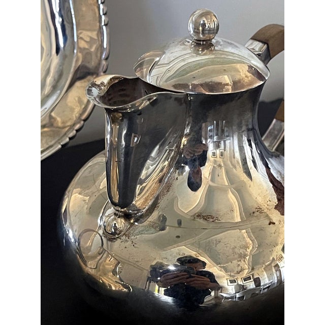 Mexican Modernistic Sterling Silver Tea Coffee Set by Hector Aguilar For Sale - Image 17 of 18
