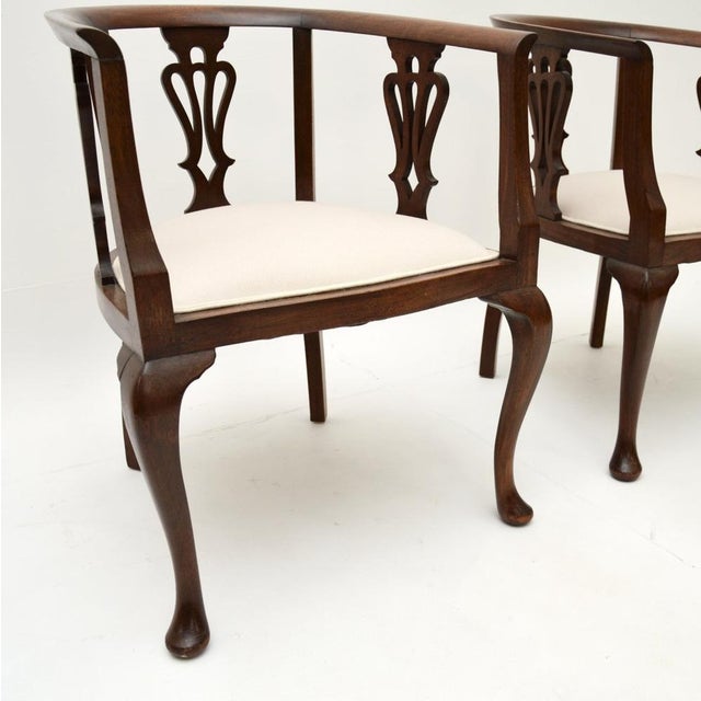 Antique Edwardian Tub Chairs, 1900s, Set of 2 For Sale - Image 9 of 10